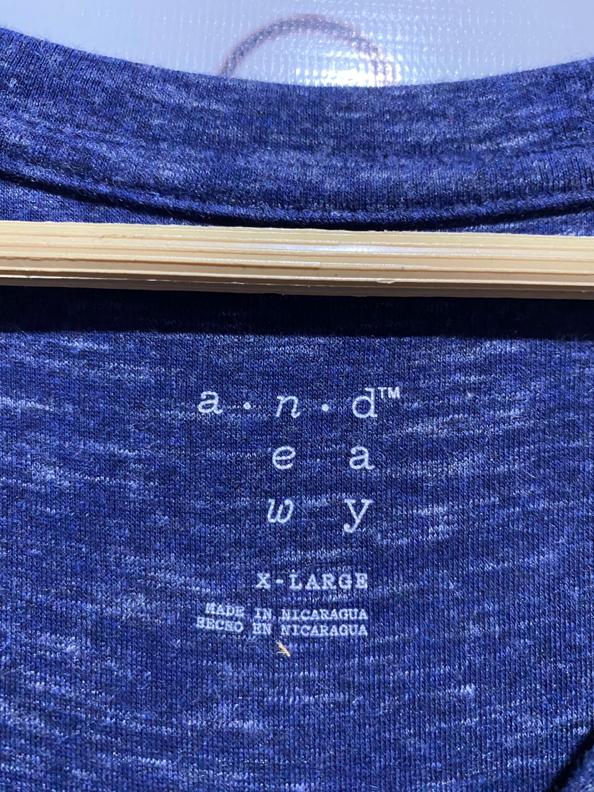 A.N.D  EA WY | L| BUST 18| B 11| PREMIUM HEATHERED INDIGO LONG SLEEVE TOP - COMFORT BASICS