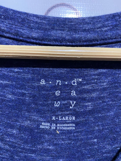 A.N.D  EA WY | L| BUST 18| B 11| PREMIUM HEATHERED INDIGO LONG SLEEVE TOP - COMFORT BASICS