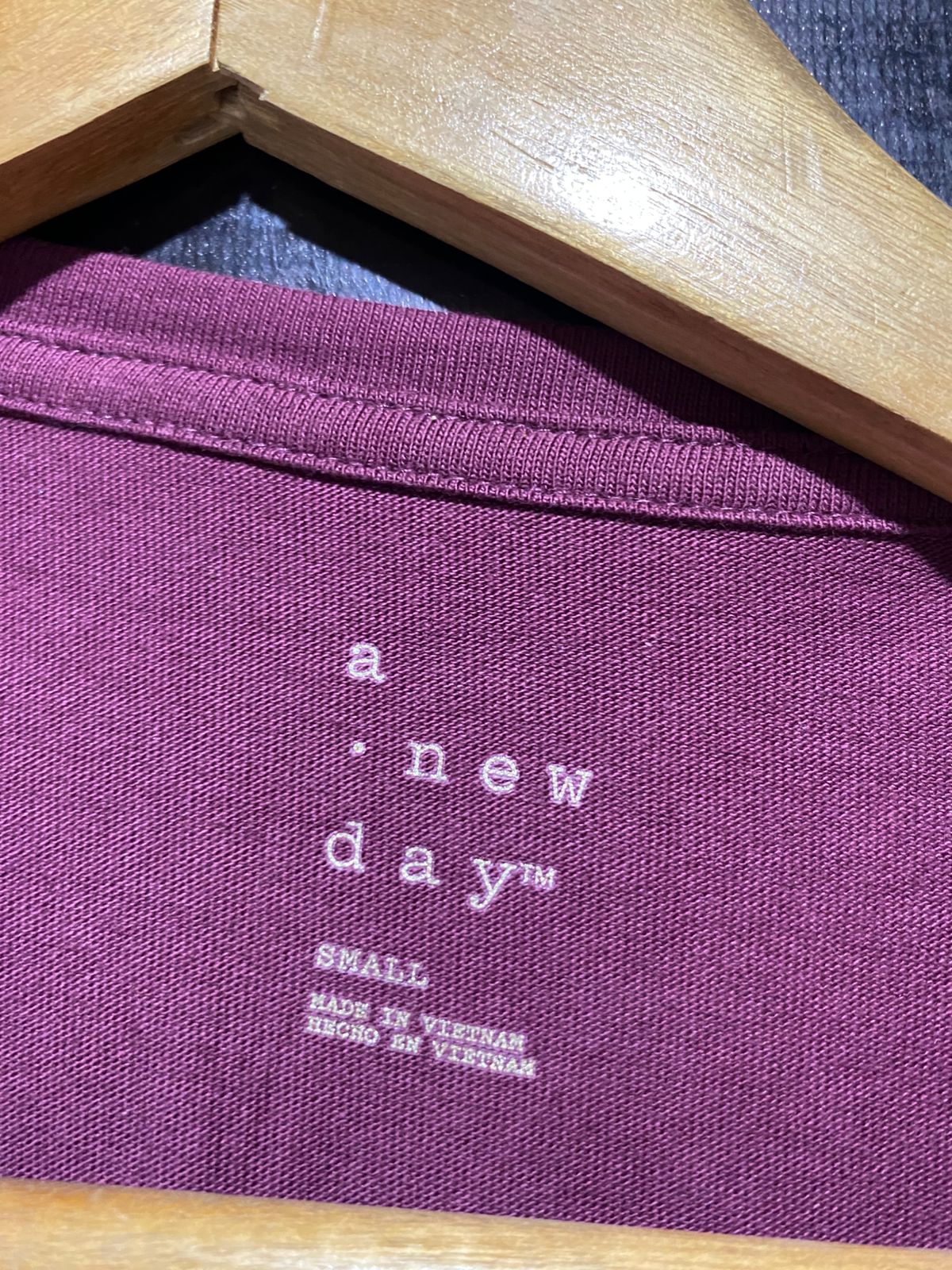 A. NEW DAY | S| BUST 17| B 11| BURGUNDY RUFFLE-SLEEVE TOP - CHIC COTTON BASICS