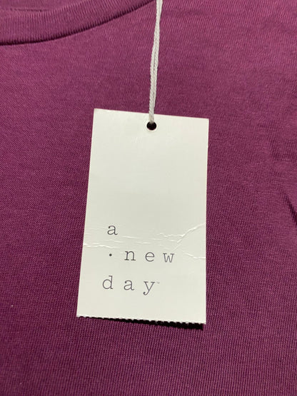 A. NEW DAY | S| BUST 17| B 11| BURGUNDY RUFFLE-SLEEVE TOP - CHIC COTTON BASICS