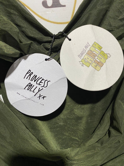 PRINCESS POLLY |M| BUST 15| B11| OLIVE GREEN RUCHED BODYSUIT