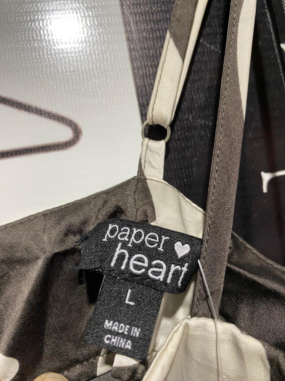PAPER HEART |L| BUST 17| B11| ABSTRACT PRINT RUCHED MIDI SLIP DRESS