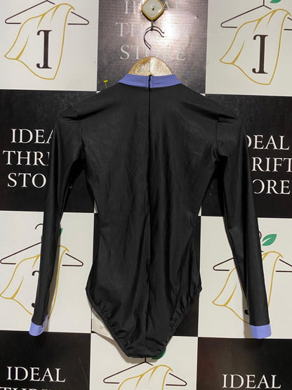 CLOUD & VICTORY |M| BUST 14| B11| BLACK MILK CLOTHING JAPANESE CRANE LONG SLEEVE BODYSUIT