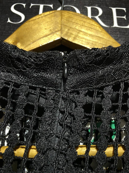 PRETTYLITTLE THING |L| BUST 19| B11| ELEGANT BLACK EYELET LACE LONG SLEEVE MINI DRESS