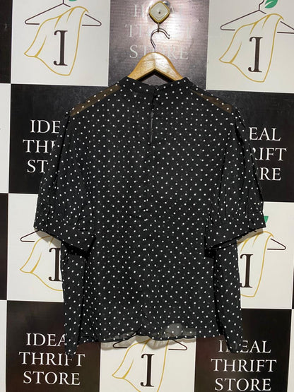 ANKO |L| BUST 25| B11| BLACK AND WHITE POLKA DOT HIGH-NECK BLOUSE