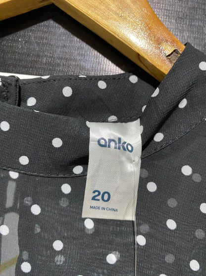 ANKO |L| BUST 25| B11| BLACK AND WHITE POLKA DOT HIGH-NECK BLOUSE