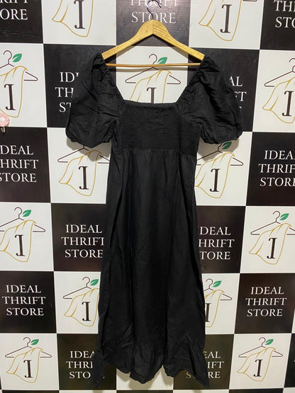 LILY LOVES | S| BUST 17| B11| ELEGANT PUFF SLEEVE RUFFLE HEM MAXI DRESS
