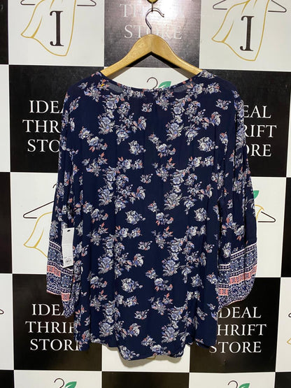 SONOMA | XXL| BUST 28| B 11|  GOODS FOR LIFE NAVY FLORAL BOHO BLOUSE
