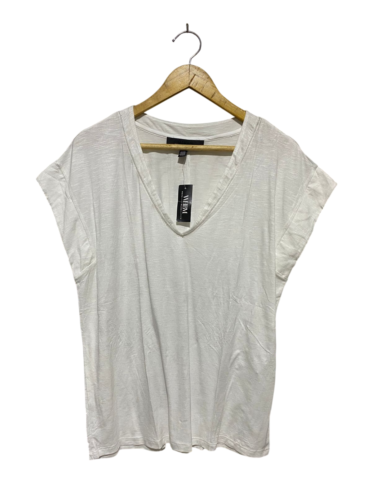 WHITE HOUSE |M| BUST 20| B11| ESSENTIAL V-NECK CAP SLEEVE TEE
