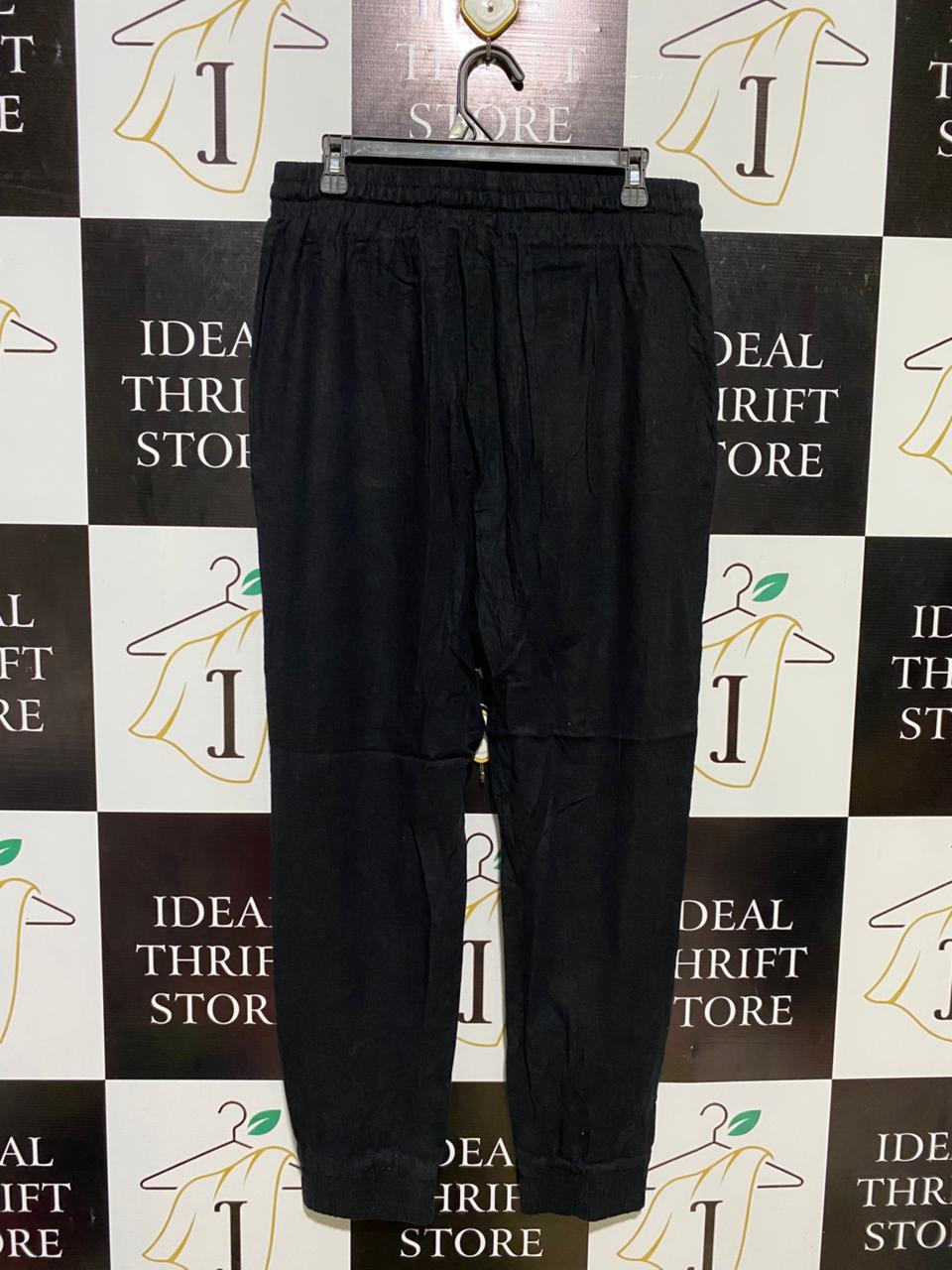 ANKO |L| WAIST 32| B11| ESSENTIAL BLACK ELASTIC WAIST JOGGER PANTS WITH DRAWSTRING