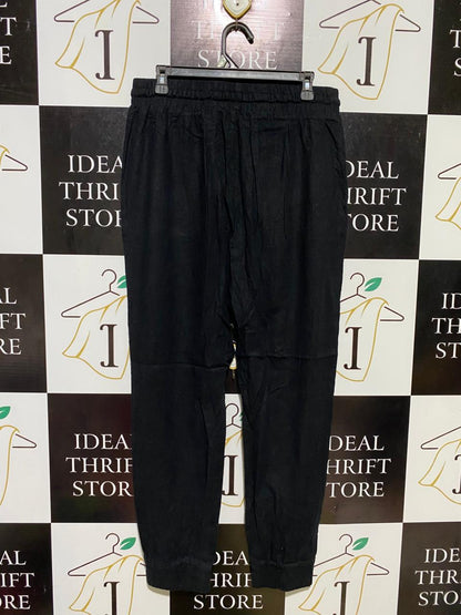 ANKO |L| WAIST 32| B11| ESSENTIAL BLACK ELASTIC WAIST JOGGER PANTS WITH DRAWSTRING
