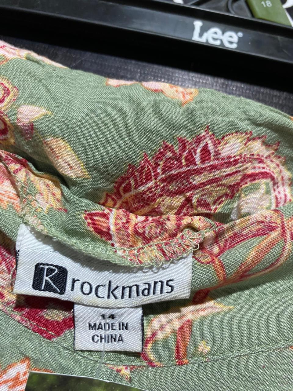 RACKMANS |XXL| WAIST 36| B11| BOHEMIAN SAGE GREEN PAISLEY WIDE-LEG PALAZZO PANTS