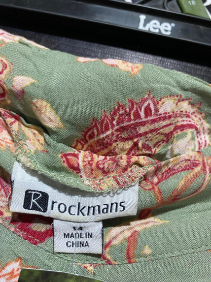 RACKMANS |XXL| WAIST 36| B11| BOHEMIAN SAGE GREEN PAISLEY WIDE-LEG PALAZZO PANTS