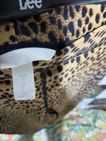 H&M |S| WAIST 24| B11| BOLD LEOPARD PRINT HIGH-WAISTED STRETCH LEGGINGS