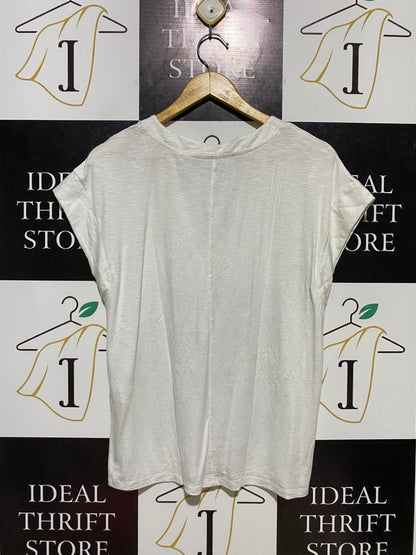 WHITE HOUSE |M| BUST 20| B11| ESSENTIAL V-NECK CAP SLEEVE TEE