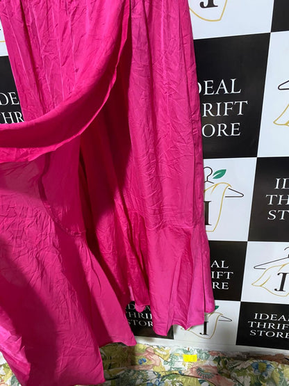CITY CHIC |L| BUST 22| B23| HOT PINK HALTER NECK RUFFLE MAXI DRESS