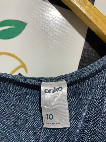 ANKO |S| BUST 13| B11|  GLITTER ONE-SHOULDER RUCHED TOP IN TEAL