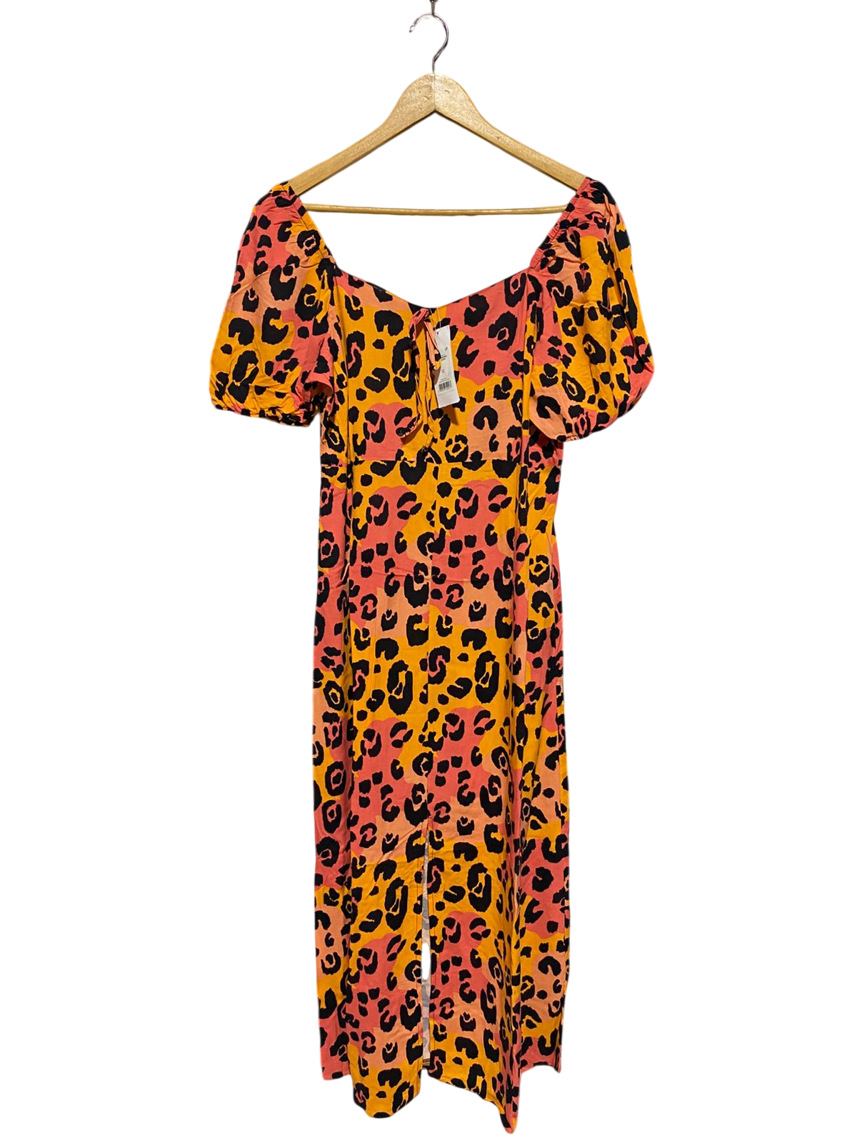 GEORGE |M| BUST 18| B13| VIBRANT MULTICOLOR LEOPARD PRINT PUFF SLEEVE MAXI DRESS