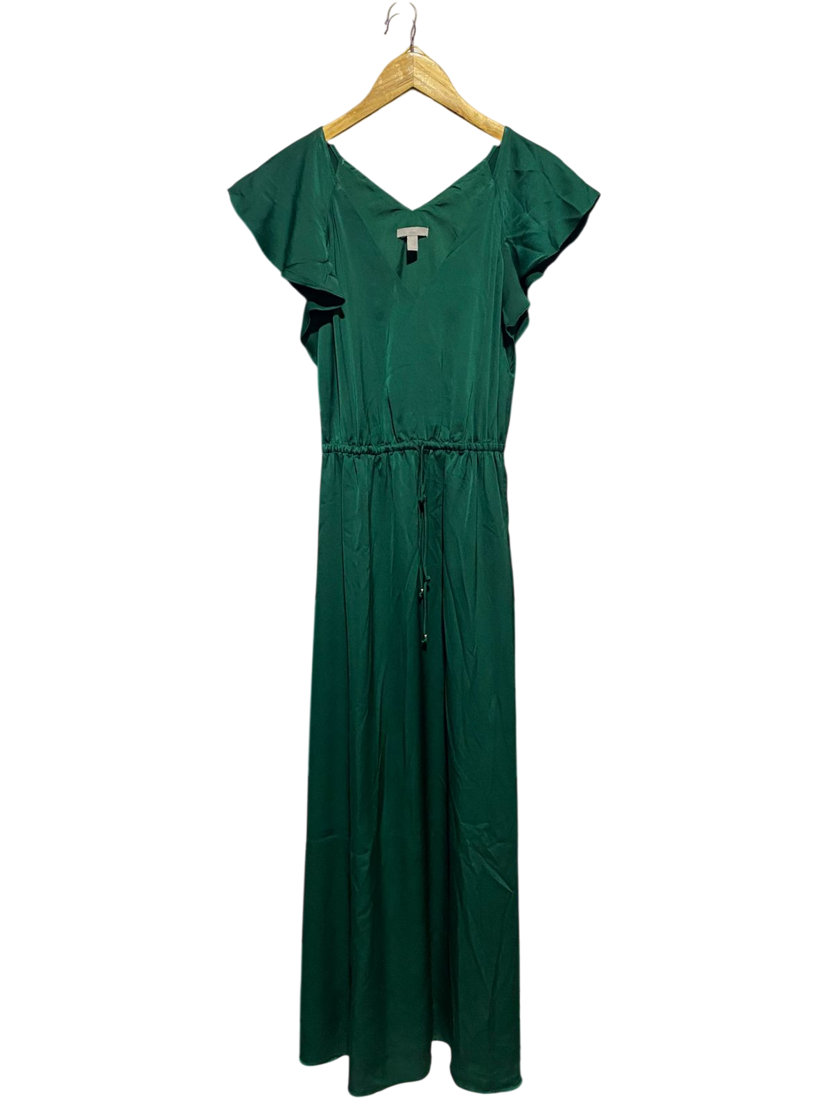 H&M |M| BUST 17| B13| EMERALD GREEN SILKY V-NECK MAXI DRESS