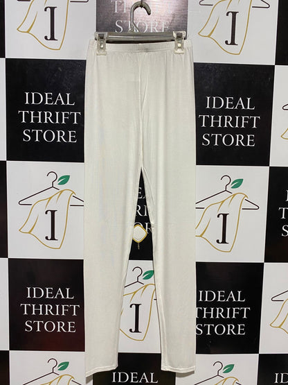 LIME LIGHT |XS| WAIST 22| B13| OFF-WHITE STRETCH COTTON TIGHTS