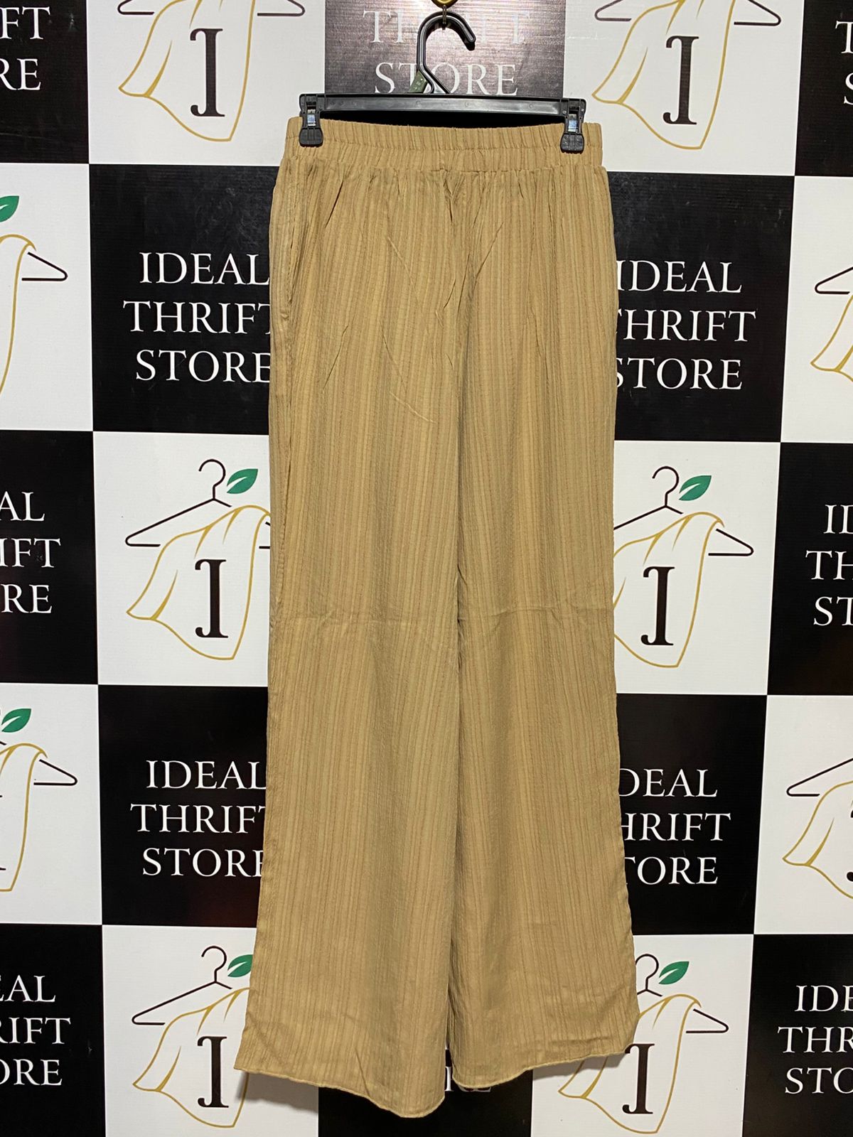 SHEIN |M| WAIST 26| B13| MUSTARD TEXTURED WIDE-LEG PALAZZO PANTS