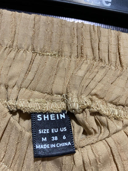 SHEIN |M| WAIST 26| B13| MUSTARD TEXTURED WIDE-LEG PALAZZO PANTS
