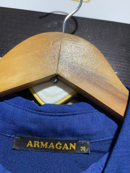 ARMAGAN |L| BUST FREE| B13| LUXURY DEEP NAVY BUTTON-DOWN MAXI SHIRT DRESS