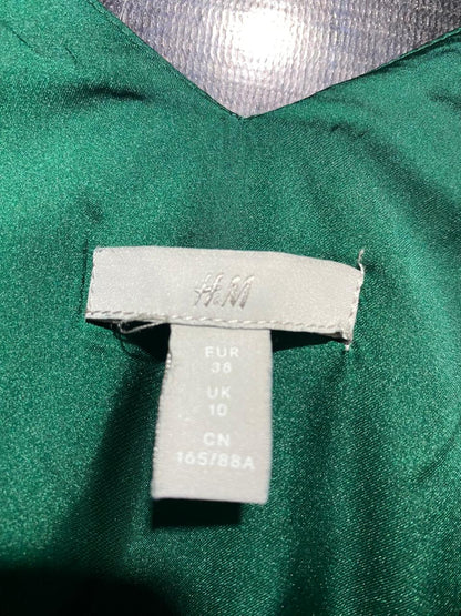 H&M |M| BUST 17| B13| EMERALD GREEN SILKY V-NECK MAXI DRESS