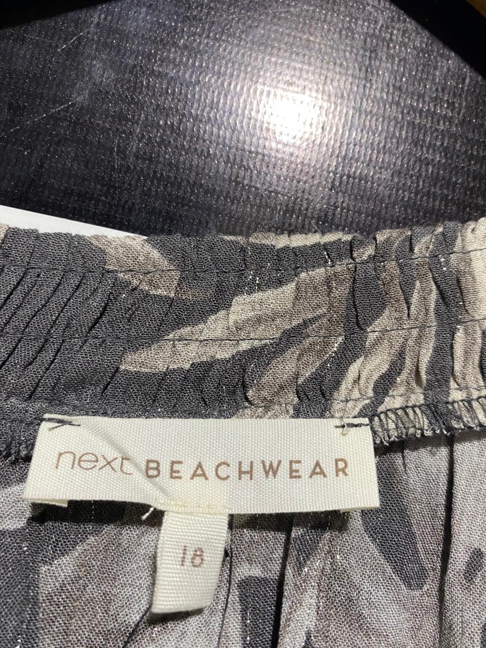 NEXT |L| BUST 22| B13| CHARCOAL GREY FLORAL METALLIC STRIPE MAXI DRESS
