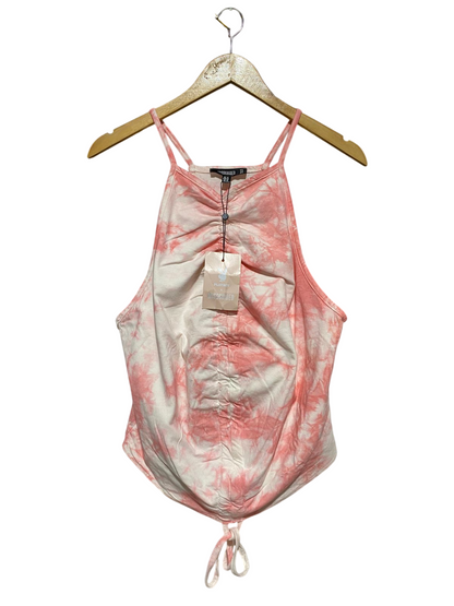 MISSGUIDED |M| BUST 18| B13| WOMEN’S PINK TIE-DYE HALTER TOP