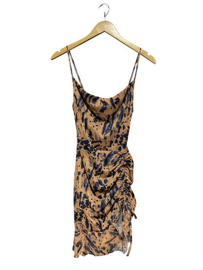 PRETTYLITTLE THING |S| BUST 15| B13| WOMEN’S SATIN COWL NECK MINI DRESS – ABSTRACT ANIMAL PRINT