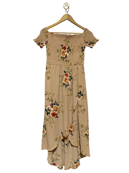 PARISIAN |M| BUST 14| B13| WOMEN’S FLORAL SMOCKED OFF-SHOULDER HIGH-LOW DRESS