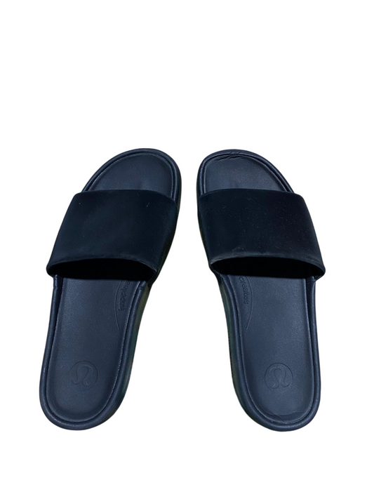 LULULEMON |NO 9| RESTFEEL SLIDES – BLACK ON BLACK – PREMIUM COMFORT ATHLETIC SANDALS