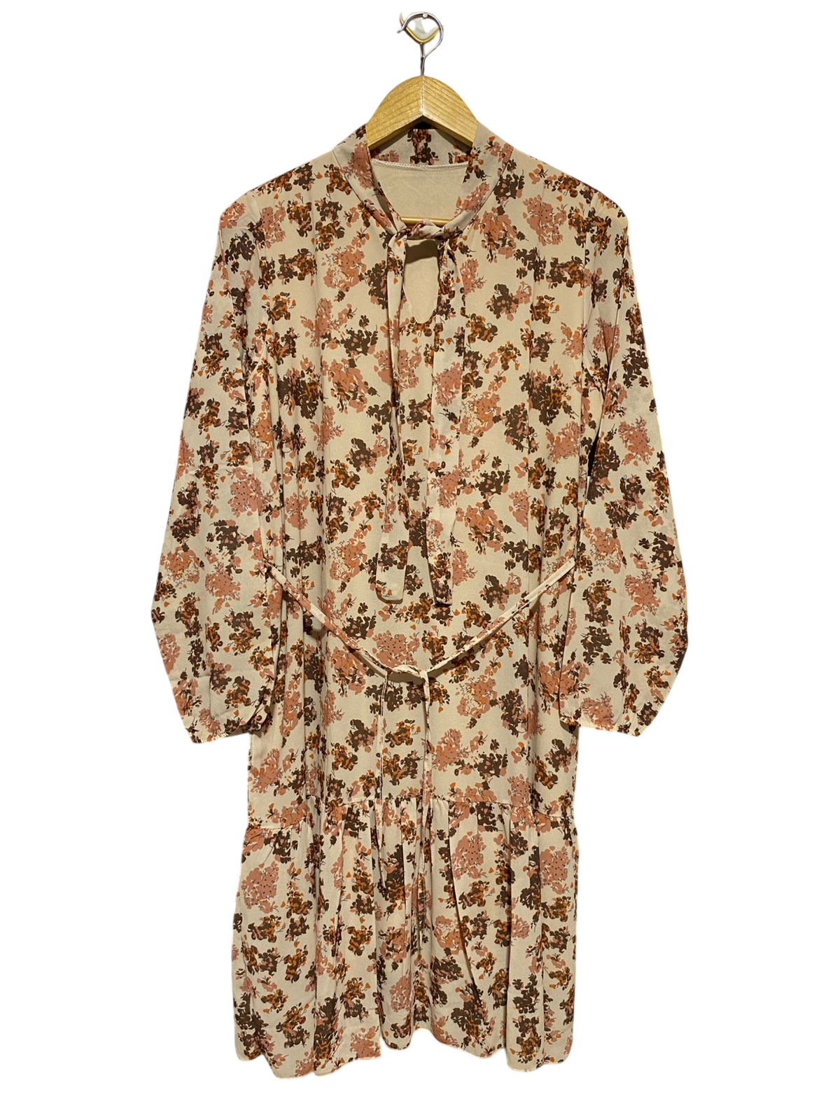 |L| BUST 20| B13| WOMEN’S FLORAL TIE-NECK MINI DRESS
