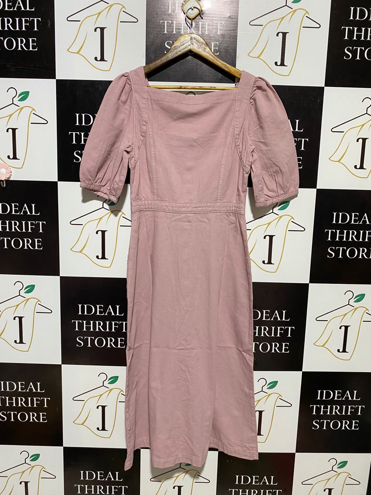 MONKI  |M| BUST 16| B13| WOMEN’S DUSTY PINK DENIM MIDI DRESS