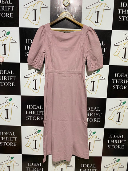 MONKI  |M| BUST 16| B13| WOMEN’S DUSTY PINK DENIM MIDI DRESS
