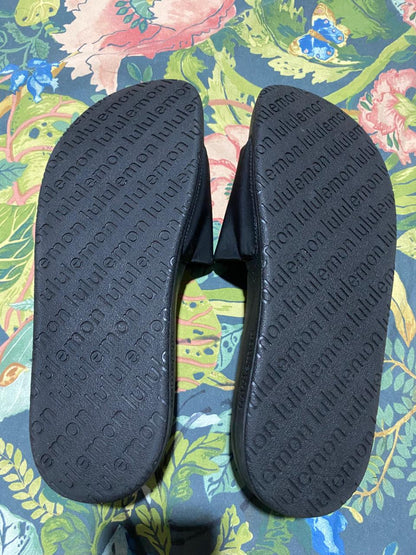 LULULEMON |NO 9| RESTFEEL SLIDES – BLACK ON BLACK – PREMIUM COMFORT ATHLETIC SANDALS