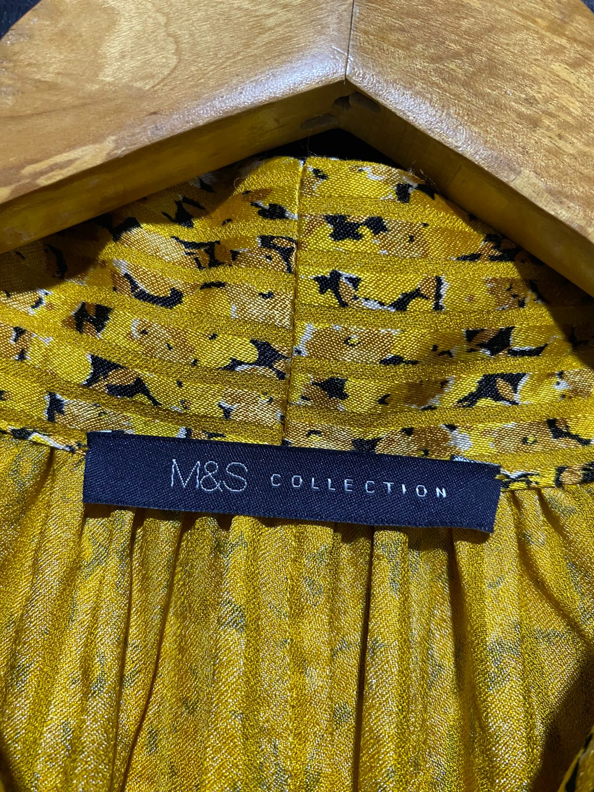 M & S |M| BUST 19| B13| WOMEN’S GOLD PLEATED MAXI DRESS