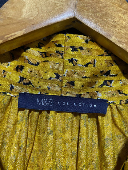 M & S |M| BUST 19| B13| WOMEN’S GOLD PLEATED MAXI DRESS