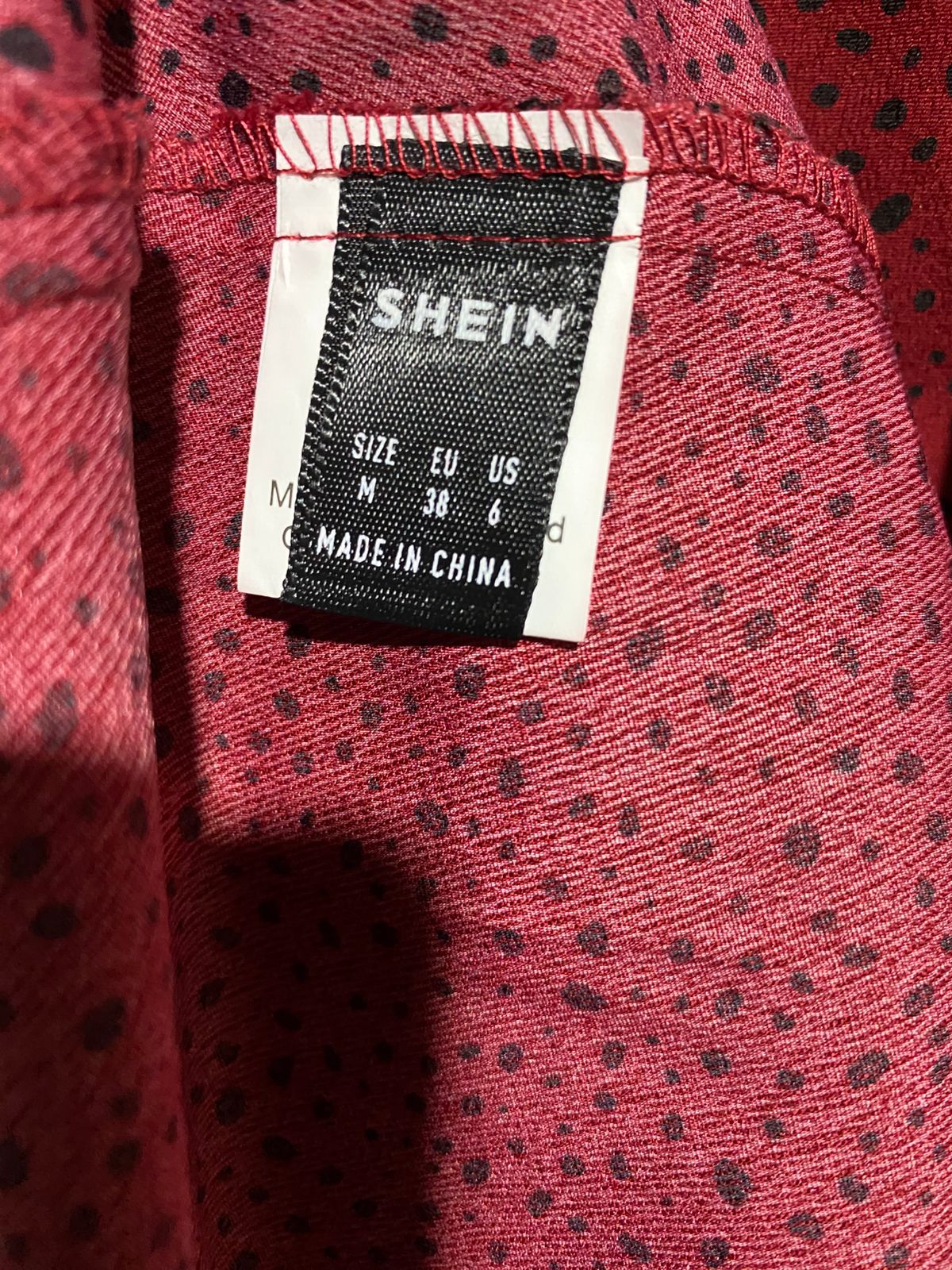 SHEIN |M| BUST 18| B13| BURGUNDY POLKA DOT MAXI DRESS