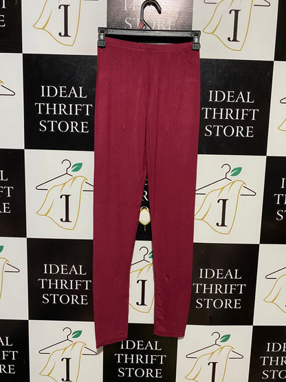 LIME LIGHT |S| WAIST 24| B13| MAROON STRETCHABLE COTTON TIGHTS / LEGGINGS FOR WOMEN