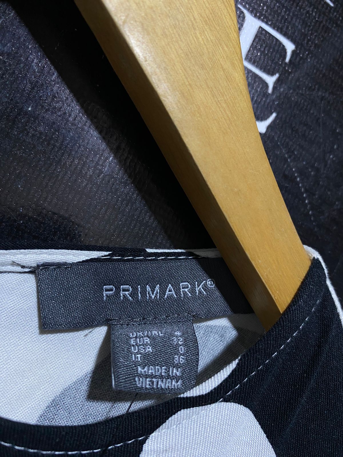 PRIMARK |M| BUST 15| B13| BLACK AND WHITE GEOMETRIC WAVE PRINT MIDI DRESS