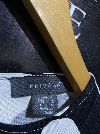 PRIMARK |M| BUST 15| B13| BLACK AND WHITE GEOMETRIC WAVE PRINT MIDI DRESS