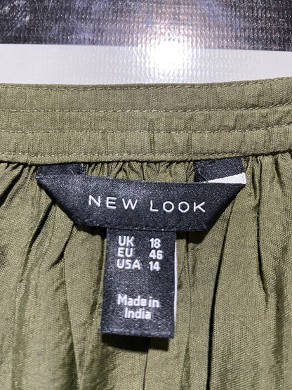 NEW LOOK |L| BUST FREE| B13| OLIVE GREEN EMBROIDERED BOHO MAXI DRESS