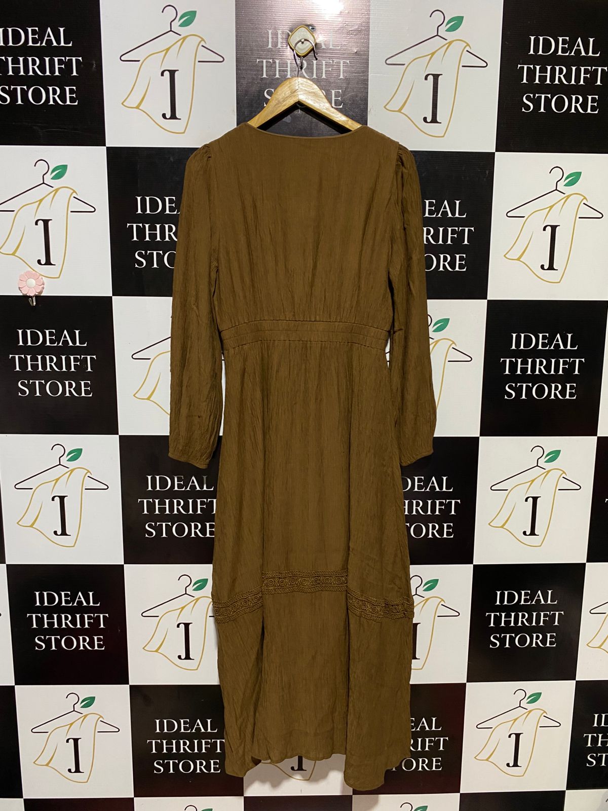 SHEIN |L| BUST 18| B13| OLIVE BOHO LACE MAXI DRESS
