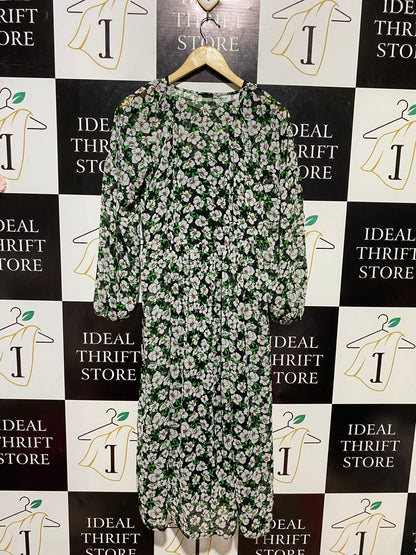 TU WOMAN |L| BUST 19| B13| FLORAL PRINT MESH MIDI DRESS