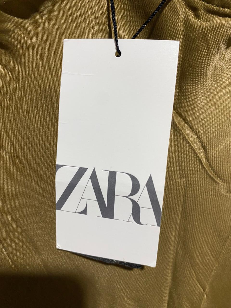 ZARA |S| BUST 15| B13| OLIVE SATIN COWL NECK SLIP DRESS