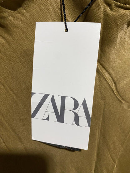 ZARA |S| BUST 15| B13| OLIVE SATIN COWL NECK SLIP DRESS
