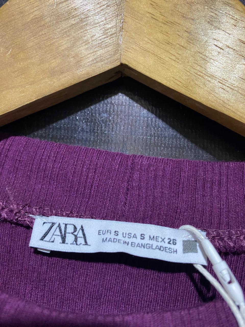 ZARA |S| BUST 14| B13| CHIC DEEP PURPLE TEXTURED KNIT DRESS