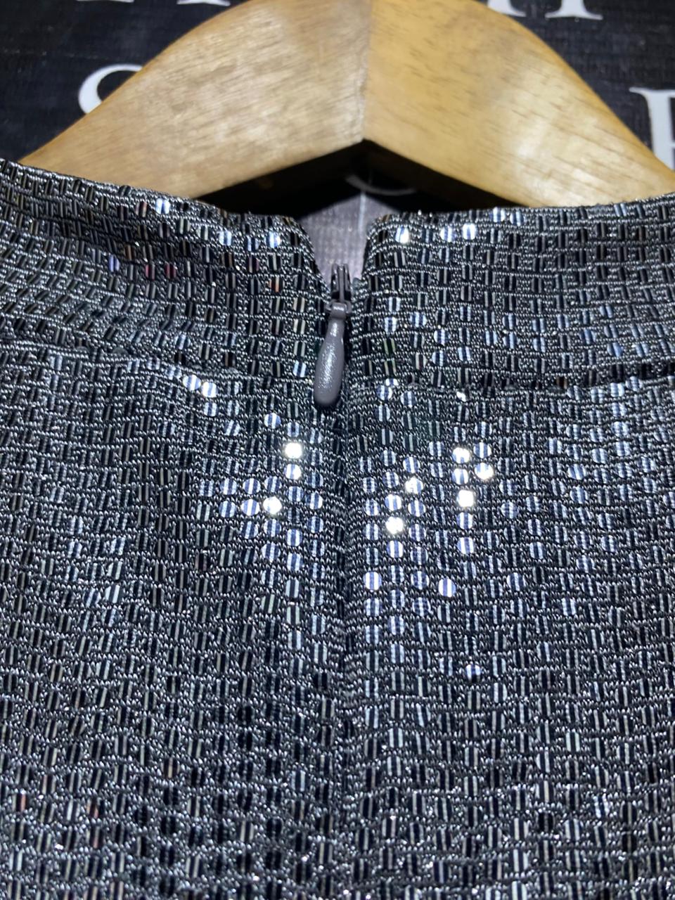 M&S |L| BUST 22| B13| SILVER SEQUIN LONG SLEEVE MAXI DRESS
